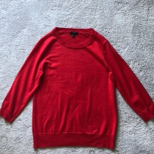 Red J. Crew crewneck wool sweater